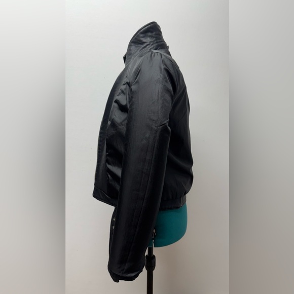 French Connection Vegan Leather Moto Jacket Black/Gold Size 2 - Picture 15 of 16